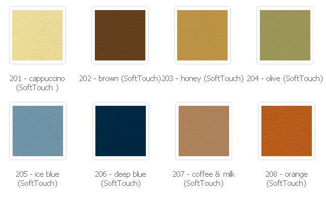 Pełna kolorystyka tapicerki SoftTouch - stół Panda Al Plus Pro